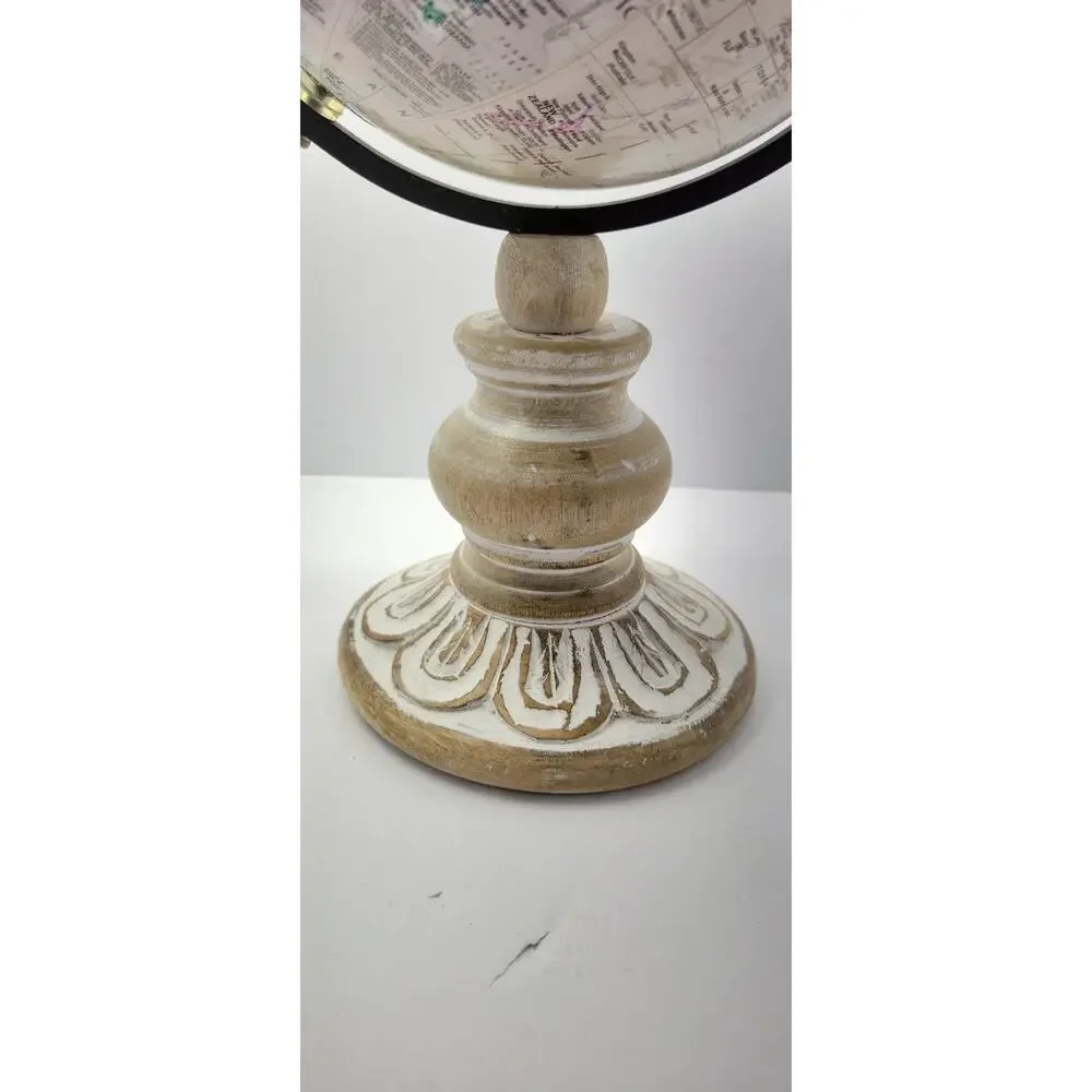 World Time Desk Top World Globe With Wood Stand